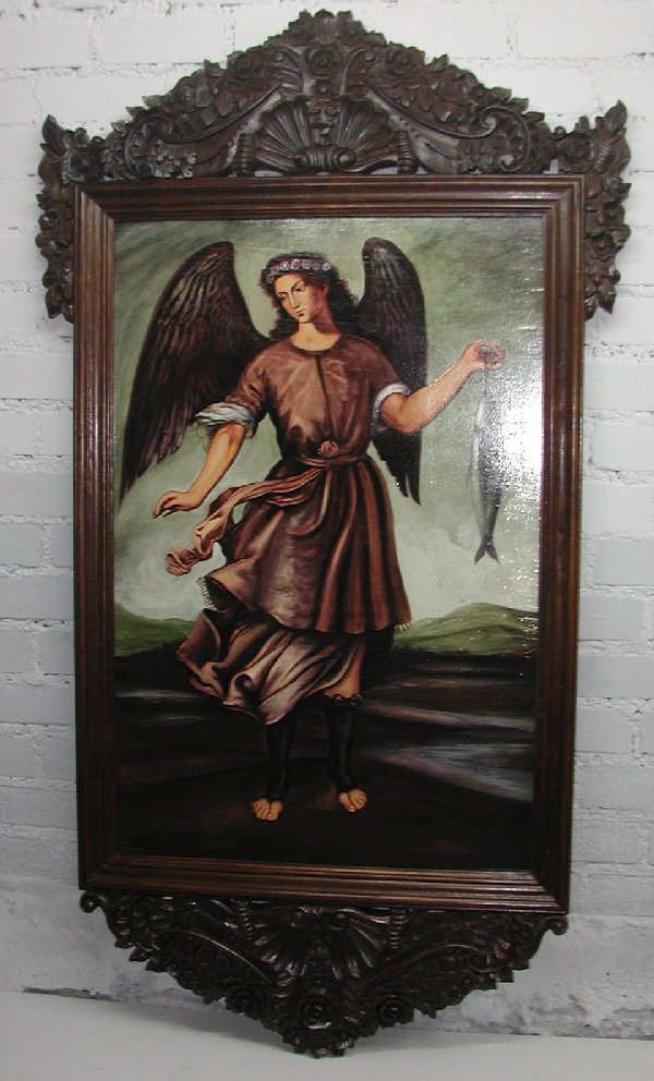 Archangel Raphael made in Peru hand painted