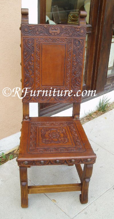 hand tooled leather chair