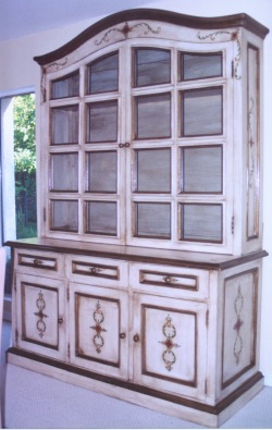 hand painted china cabinet