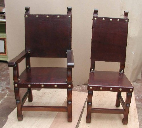 Spanish Colonial Revival Chairs, made in Peru