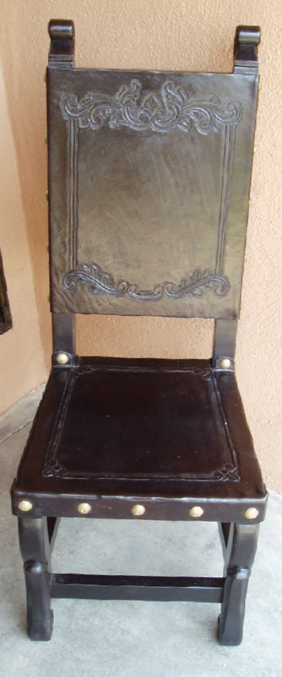 Hand Tooled Leather Chair, Spanish Colonial chair