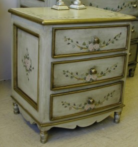 hand painted french style bow nightstand
