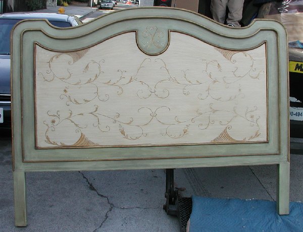 Hand Painted French Country Bed scrolls