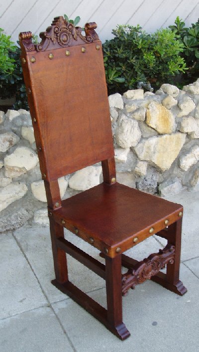 Spanish Friar Leather Side Chair
