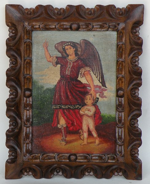 Guardian Angel made in Peru hand painted