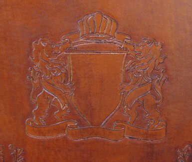 hand tooled leather family crest