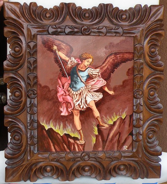 Archangel Michael made in Peru hand painted