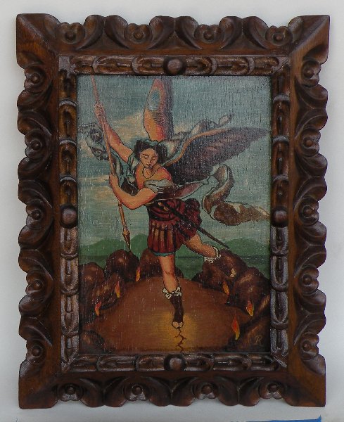Archangel Michael made in Peru hand painted