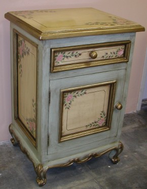 hand painted nightstand with roses