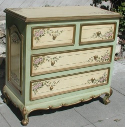 French Country Furniture, purple rose chest