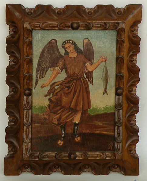 Archangel Raphael made in Peru hand painted