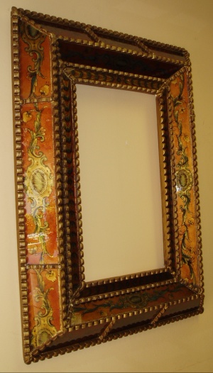 reverse painted glass mirrors, made in Peru