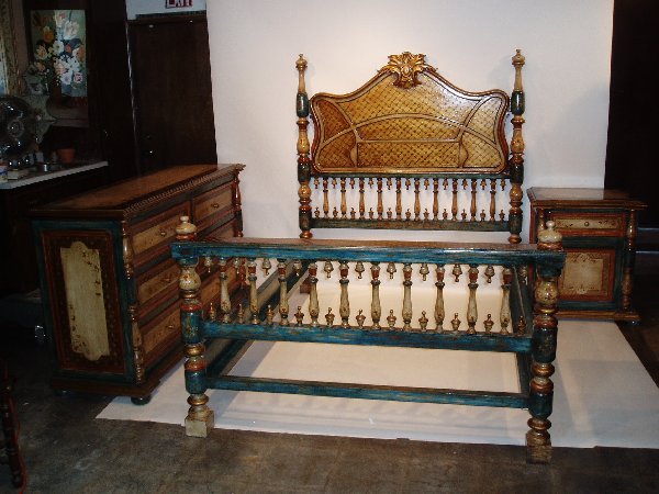 Old Spanish Style hand painted bed Sevilla bed