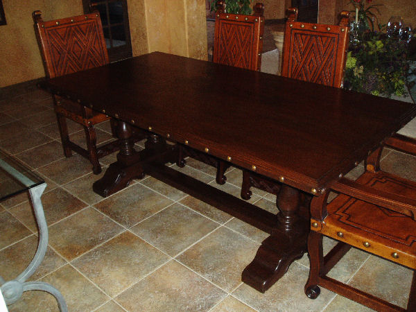 Spanish Colonial Dining Table, Balustrade table