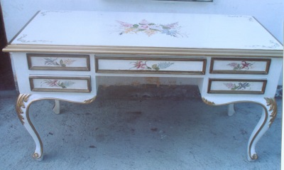 French Country desk, white french desk