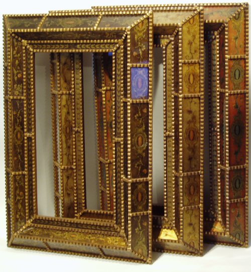 reverse painted glass mirrors, made in Peru