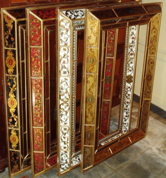 reverse painted glass mirrors, Peruvian artisan Mirrors